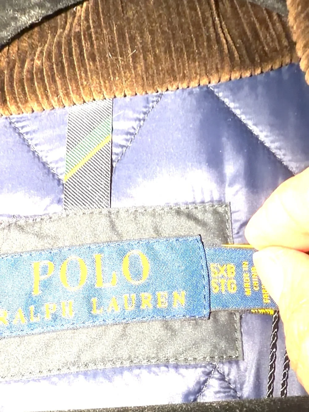 Ralph Lauren Quilted Navy Diamond-Pattern Vest